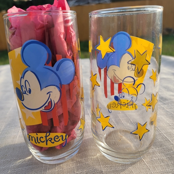 Anchor Hocking Other - Vintage Mickey mouse glass cups-set of 2
